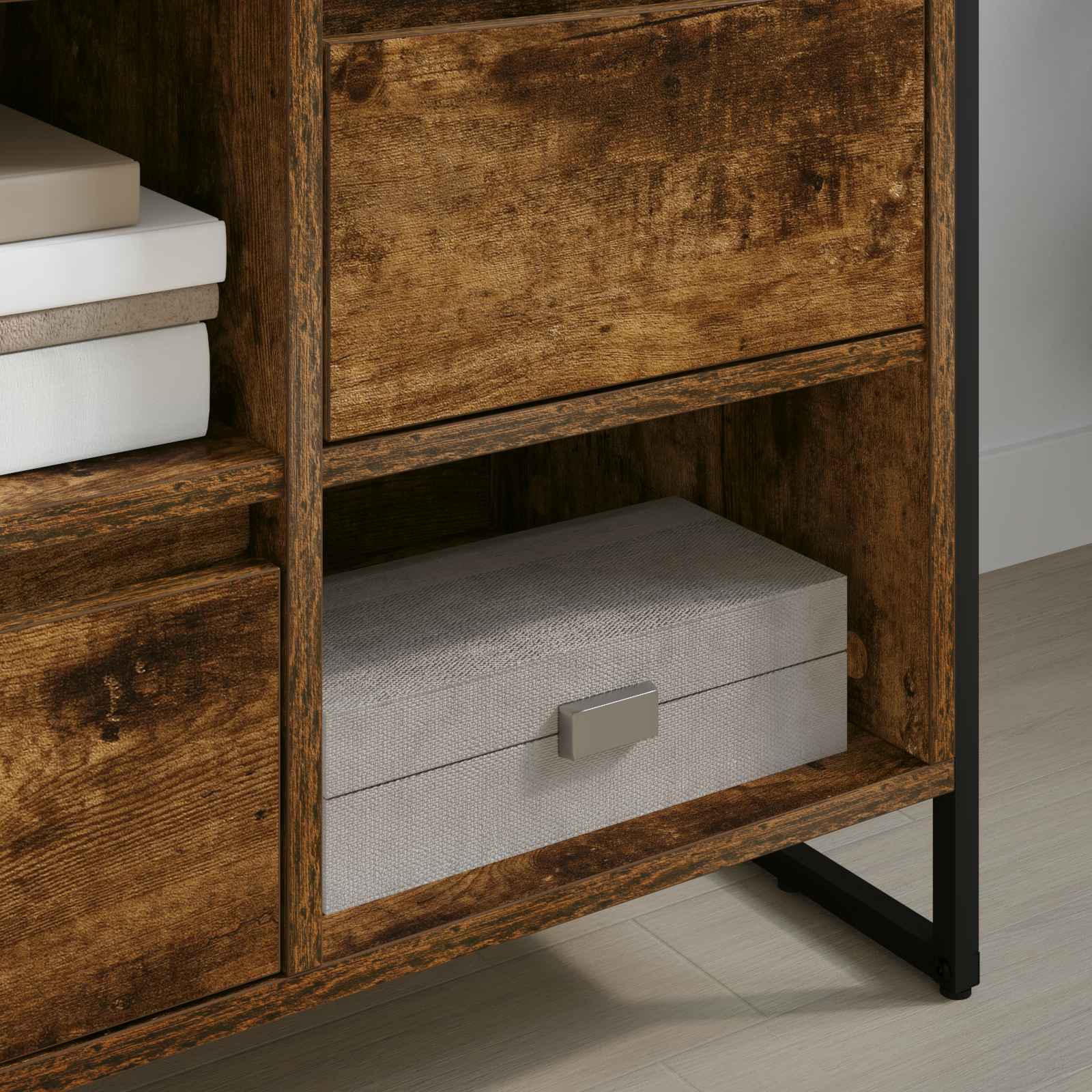 vidaXL TV-Schränk Raucharbe 100 x 36 x 49,5 cm Holzwerkstoff