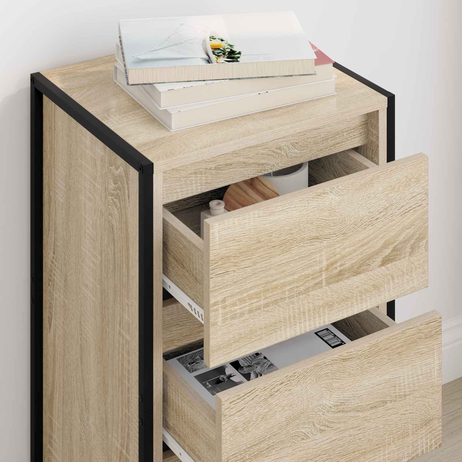 vidaXL Sideboard mit Schubladen Sonoma 42 x 36 x 75,5 cm Holzwerkstoff