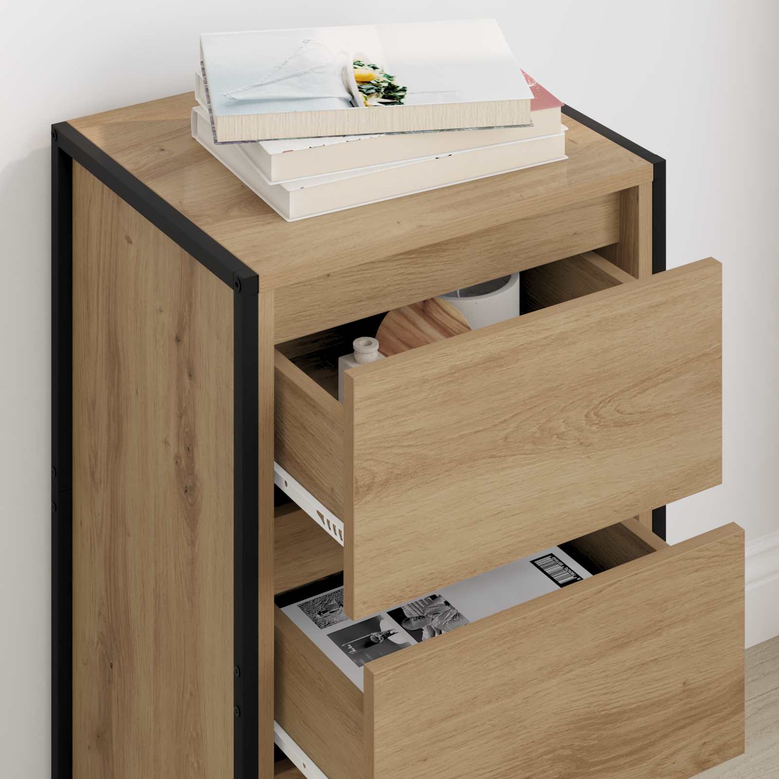 vidaXL Sideboard Kunsthandwerk Eiche 42 x 36 x 75,5 cm Holzwerkstoff