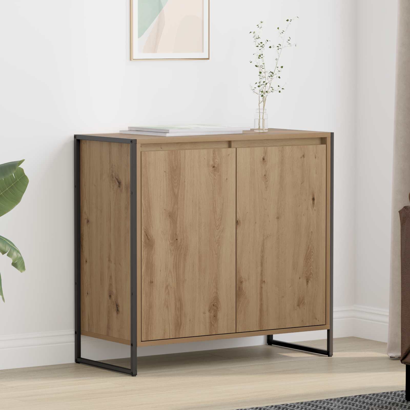 vidaXL Seitenschrank Kunsthandwerk Eiche 79 x 36 x 75 cm Holzwerkstoff