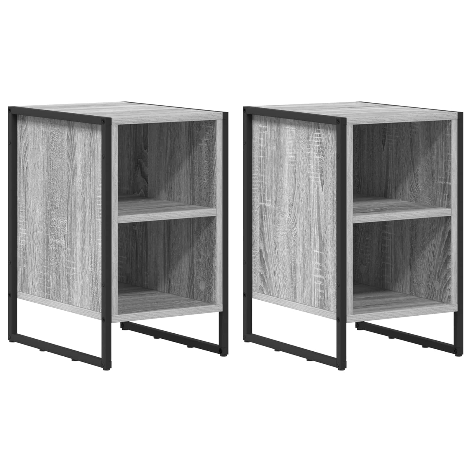 vidaXL Nachttisch 2 pcs Graues Sonoma 39,5 x 30 x 50 cm Holzwerkstoff
