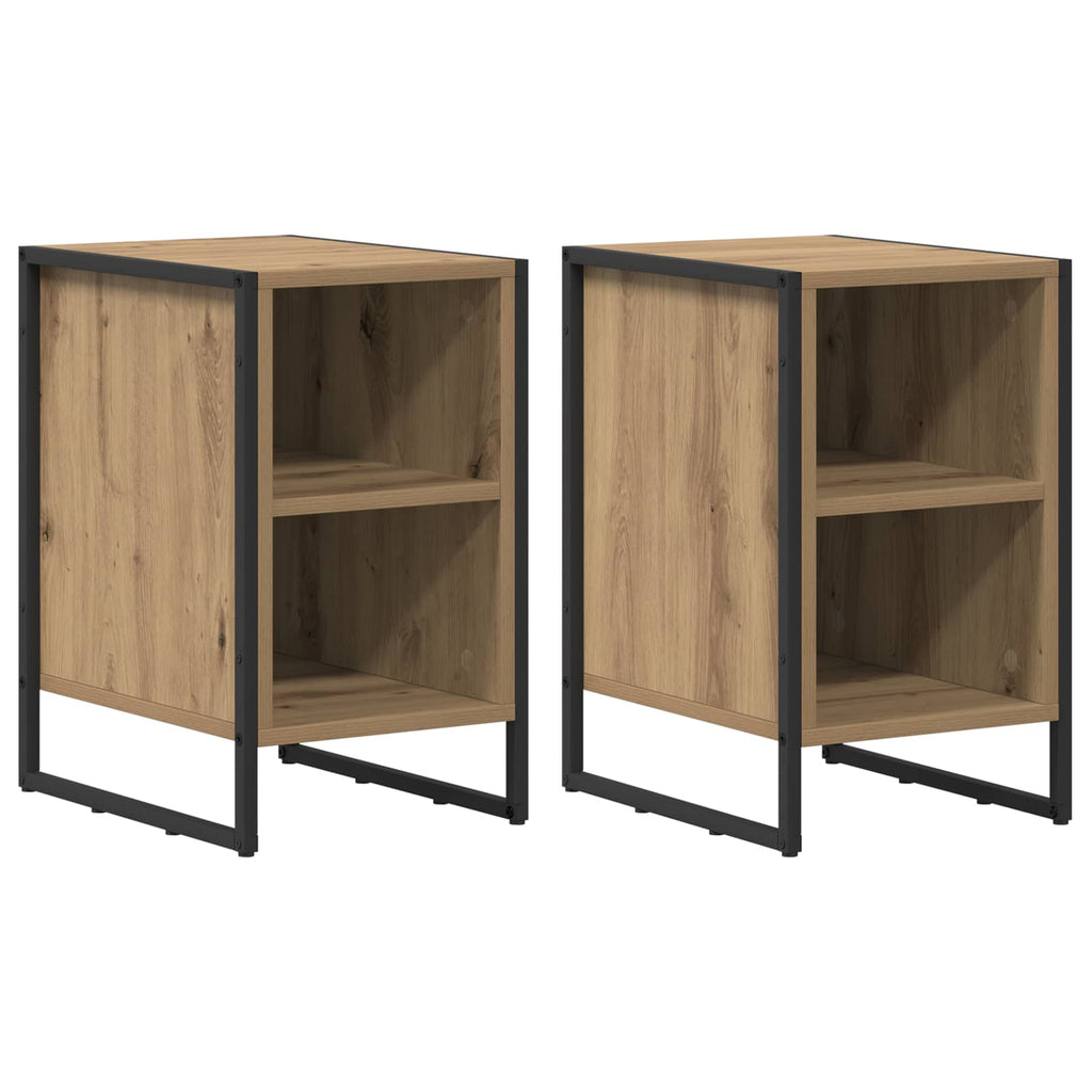 vidaXL Nachttisch 2 pcs Kunsthandwerk Eiche 39,5 x 30 x 50 cm