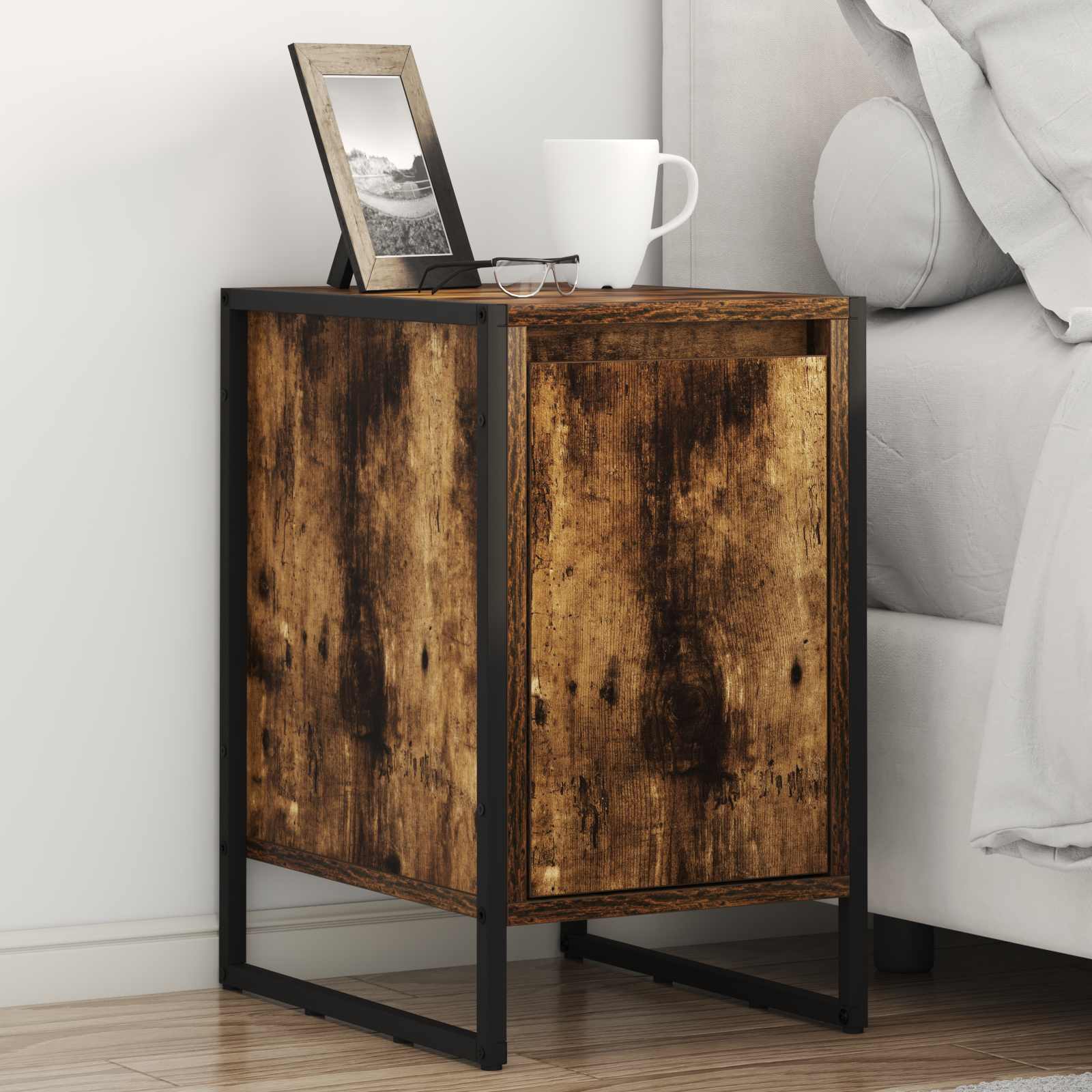 vidaXL Nachttisch 2 pcs Raucharbe 39,5 x 30 x 50 cm Holzwerkstoff