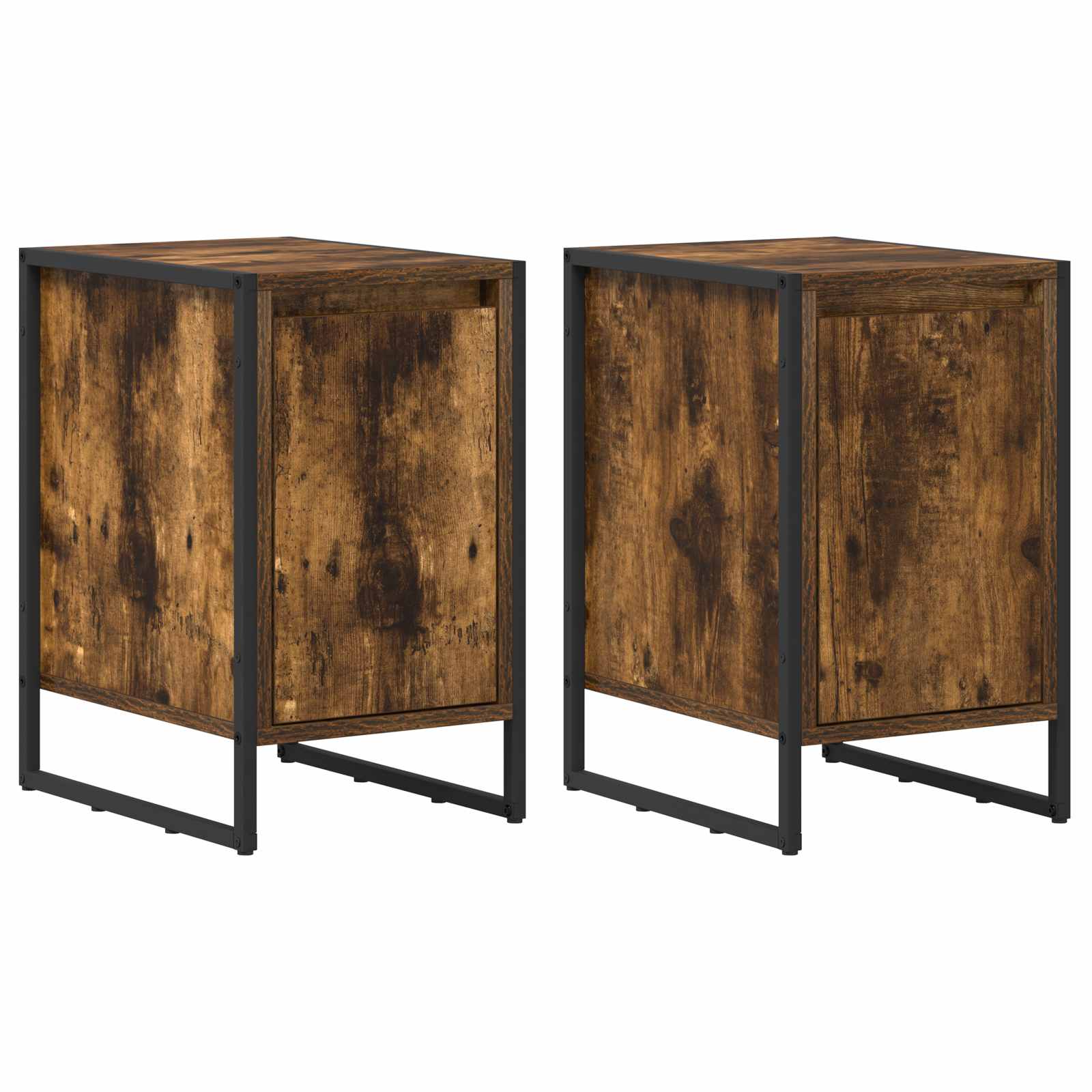 vidaXL Nachttisch 2 pcs Raucharbe 39,5 x 30 x 50 cm Holzwerkstoff