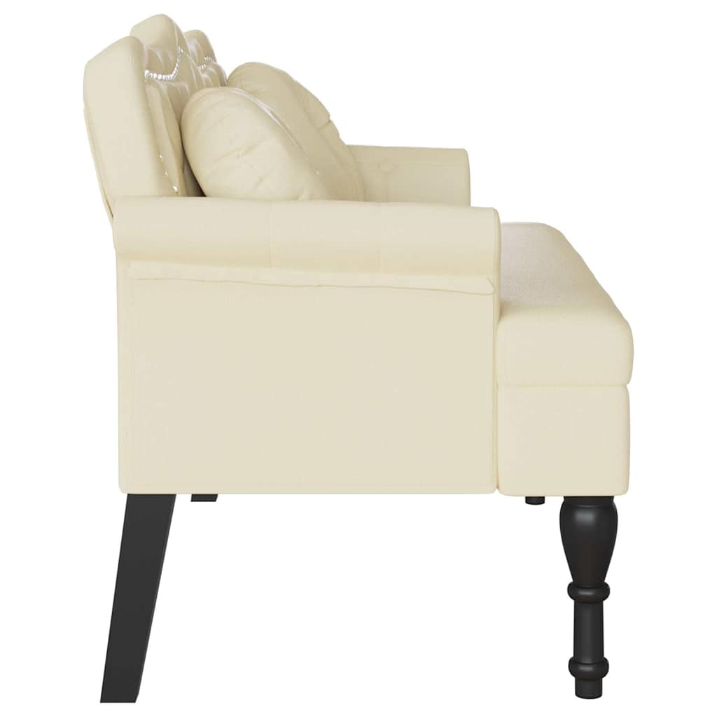 vidaXL Chesterfield Bank Creme 120,5 x 65 x 75 cm Kunstleder