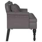 vidaXL Chesterfield Bank mit Kissen Grau 120,5 x 65 x 75 cm Kunstleder