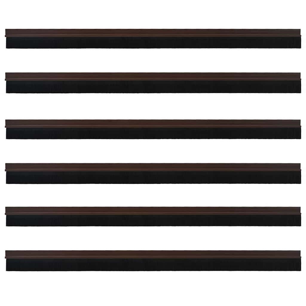 vidaXL Selbstklebende Türbürstendichtungen 6 pcs Braun 100 cm