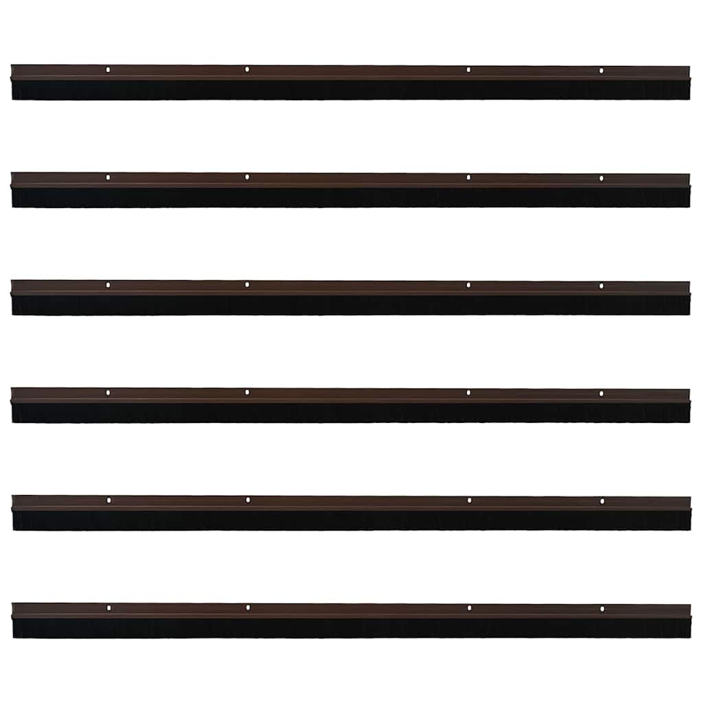 vidaXL Aufsteck Türbürstendichtungen 6 pcs Braun 100 cm