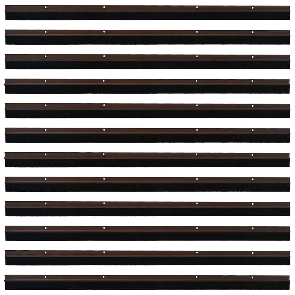 vidaXL Aufsteck Türbürstendichtungen 12 pcs Braun 100 cm