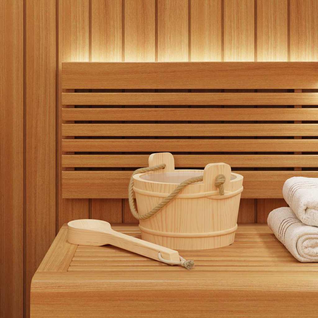 vidaXL Sauna-Eimer 2 pcs Braun Massives Kiefernholz und Hanf