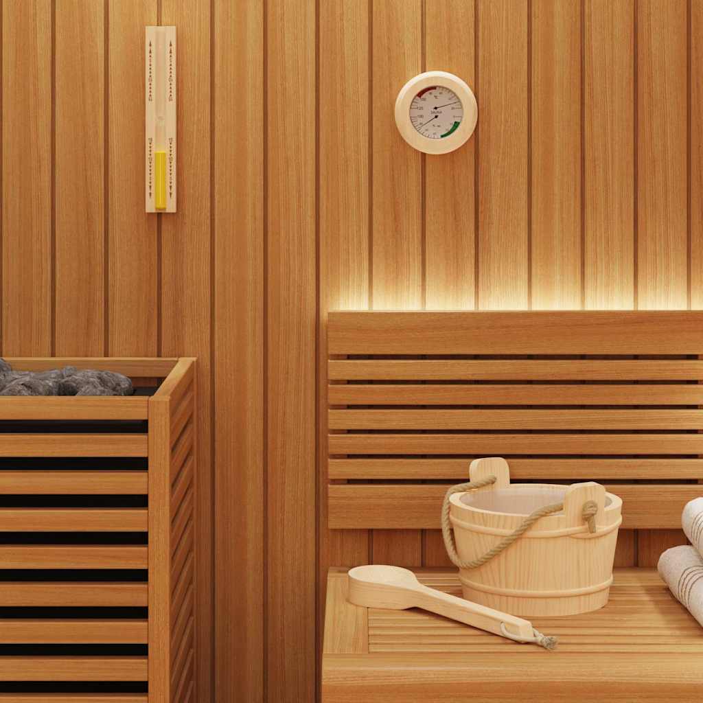 vidaXL Sauna Zubehör Set 4 pcs Braun Massives Kiefernholz und Hanf
