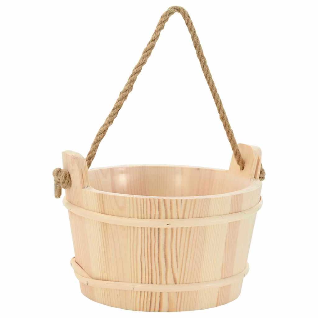 vidaXL Sauna Zubehör Set 4 pcs Braun Massives Kiefernholz und Hanf