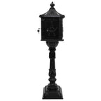 vidaXL Stehender Briefkasten mit Speicher Schwarz 42,5 x 29,5 x 117 cm