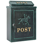 vidaXL Wandmontierter Briefkasten Grün 29 x 13 x 41 cm Gussaluminium