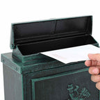vidaXL Wandmontierter Briefkasten Grün 29 x 13 x 41 cm Gussaluminium