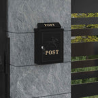 vidaXL Wandmontierter Briefkasten mit Speicher Schwarz 29 x 13 x 41 cm