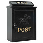 vidaXL Wandmontierter Briefkasten mit Speicher Schwarz 29 x 13 x 41 cm