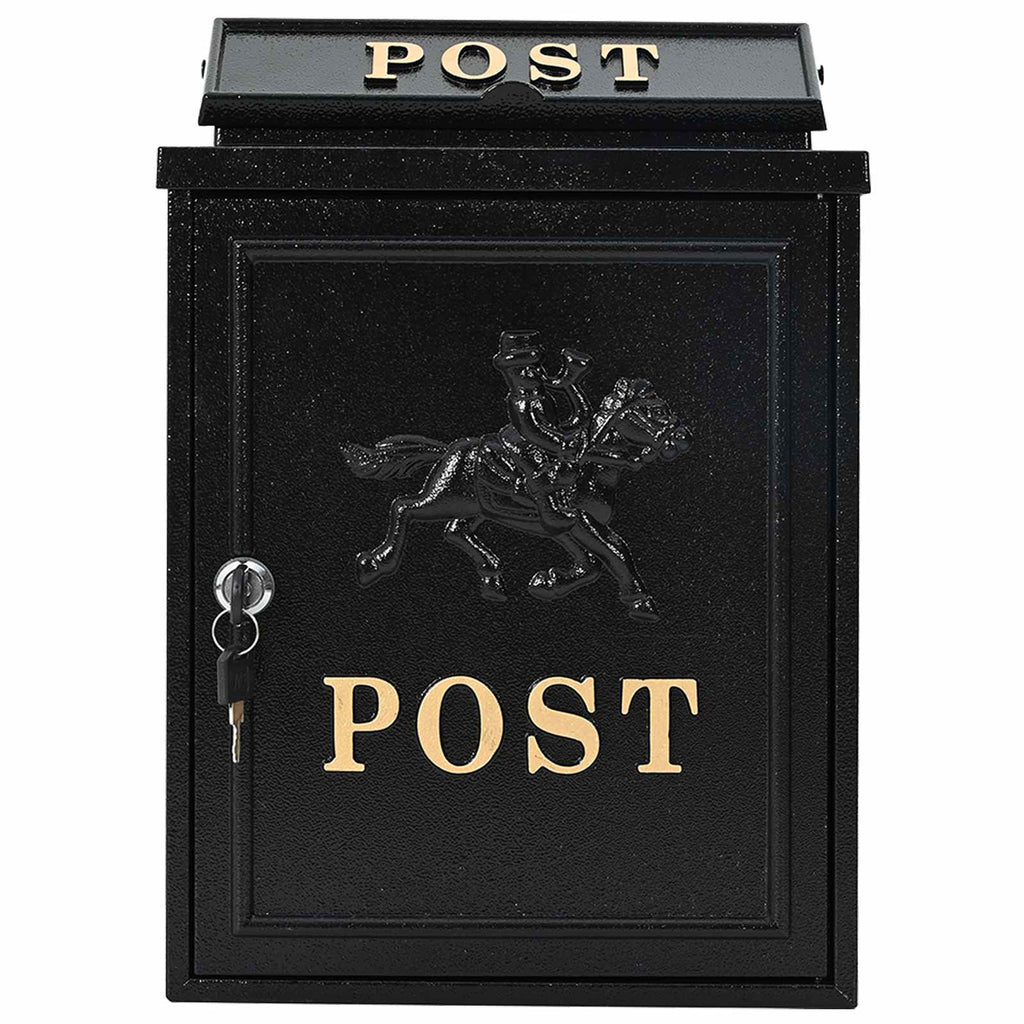 vidaXL Wandmontierter Briefkasten mit Speicher Schwarz 29 x 13 x 41 cm