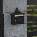 vidaXL Wandmontierter Briefkasten mit Tür Schwarz 40,5 x 16 x 45 cm
