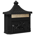 vidaXL Wandmontierter Briefkasten mit Tür Schwarz 40,5 x 16 x 45 cm
