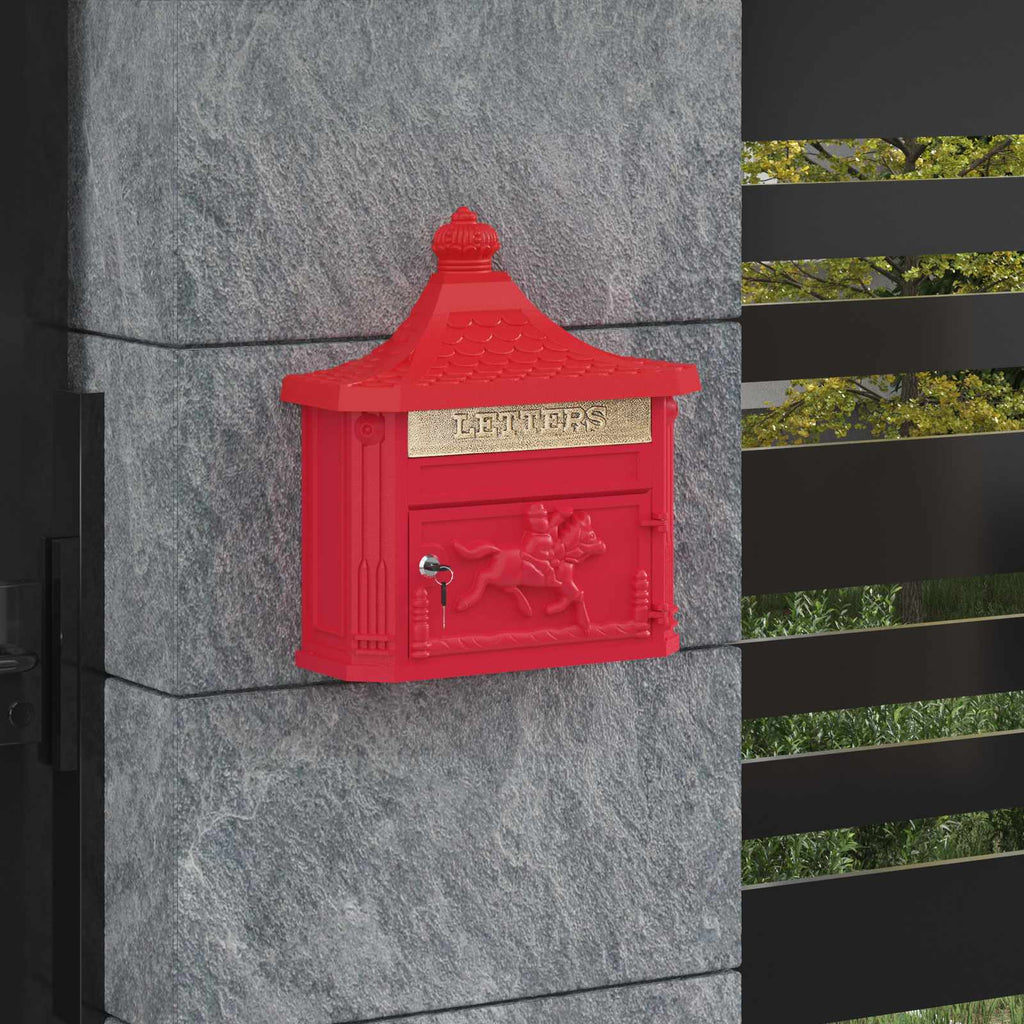 vidaXL Wandmontierter Briefkasten Grün 29 x 13 x 41 cm Gussaluminium