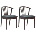 vidaXL Esszimmerstuhl 2 pcs Hellbraun und Schwarz Solides Gummiholz