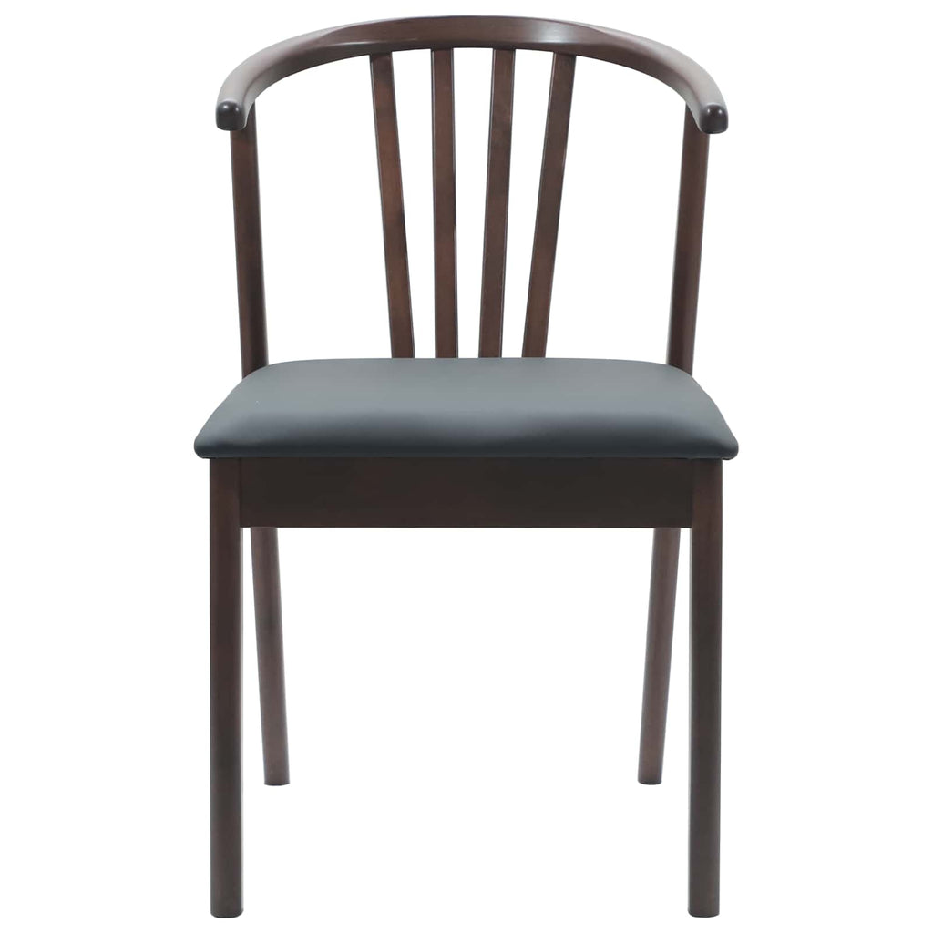 vidaXL Esszimmerstuhl 2 pcs Hellbraun und Schwarz Solides Gummiholz