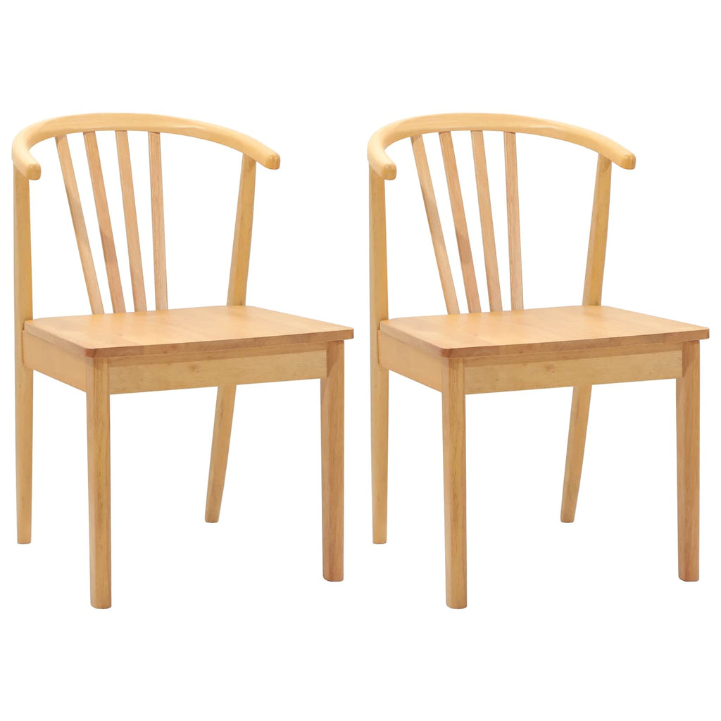 vidaXL Esszimmerstuhl 2 pcs Natur Solides Gummiholz