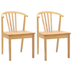 vidaXL Esszimmerstuhl 2 pcs Natur Solides Gummiholz