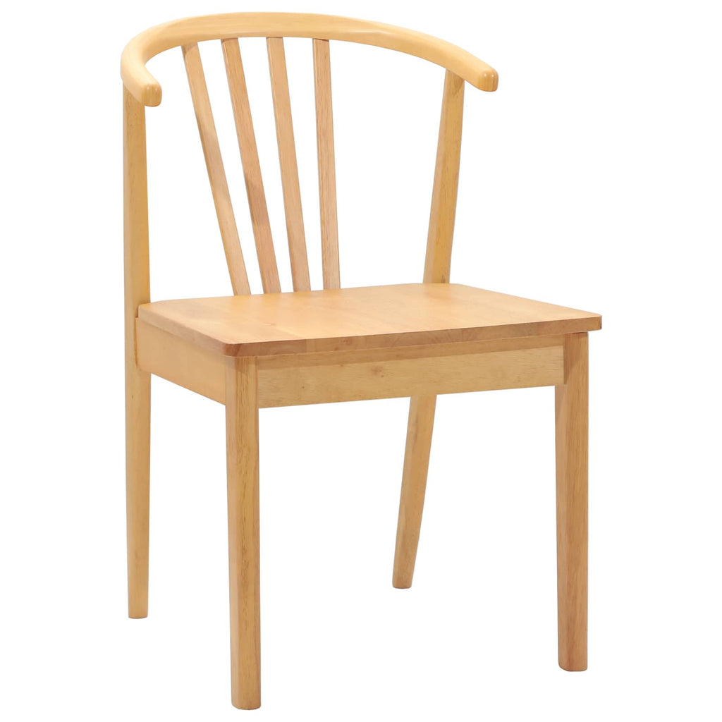 vidaXL Esszimmerstuhl 2 pcs Natur Solides Gummiholz