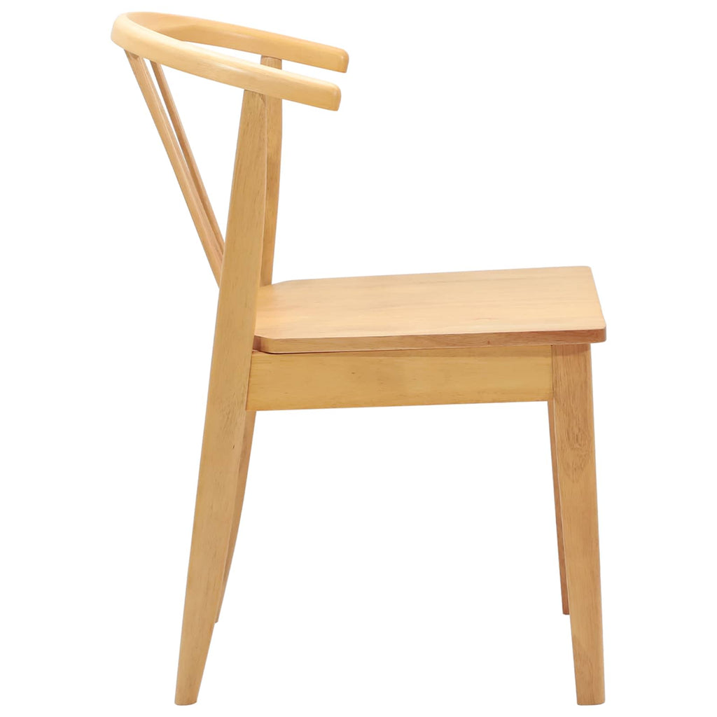 vidaXL Esszimmerstuhl 2 pcs Natur Solides Gummiholz