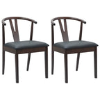 vidaXL Esszimmerstuhl 2 pcs Hellbraun und Schwarz Massives Gummiholz