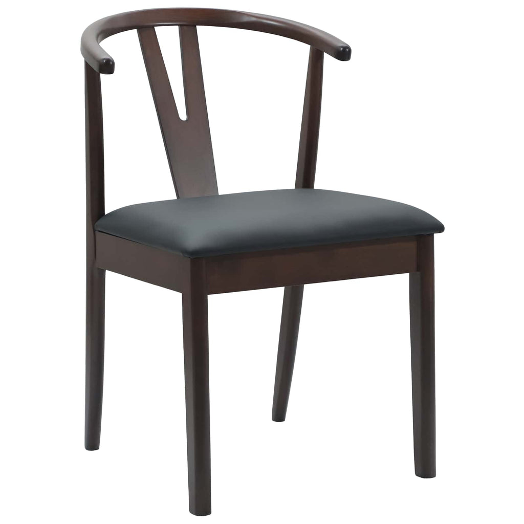 vidaXL Esszimmerstuhl 2 pcs Hellbraun und Schwarz Massives Gummiholz