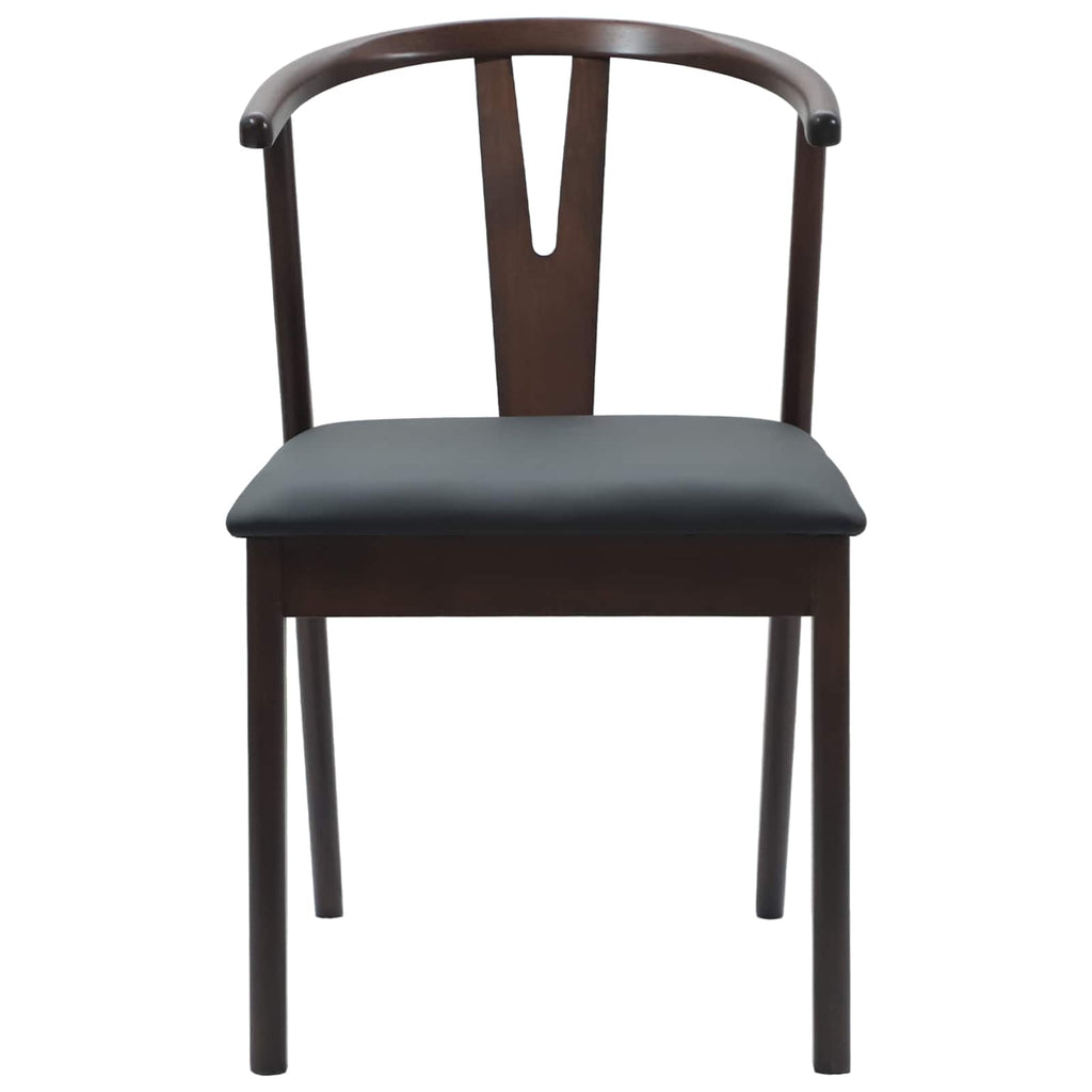 vidaXL Esszimmerstuhl 2 pcs Hellbraun und Schwarz Massives Gummiholz