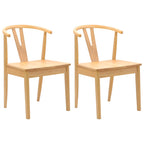 vidaXL Esszimmerstuhl 2 pcs Natur Massives Gummiholz