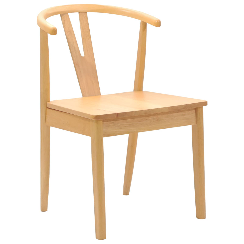 vidaXL Esszimmerstuhl 2 pcs Natur Massives Gummiholz