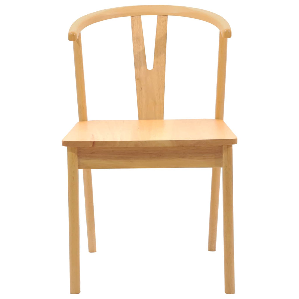 vidaXL Esszimmerstuhl 2 pcs Natur Massives Gummiholz