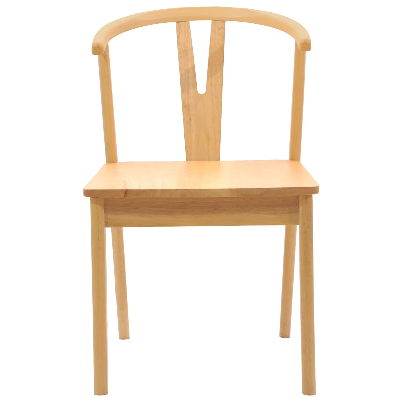 vidaXL Esszimmerstuhl 2 pcs Natur Massives Gummiholz