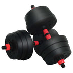 vidaXL 2-in-1 Kurzhantel Langhantel Set 20 kg Schwarz und Rot