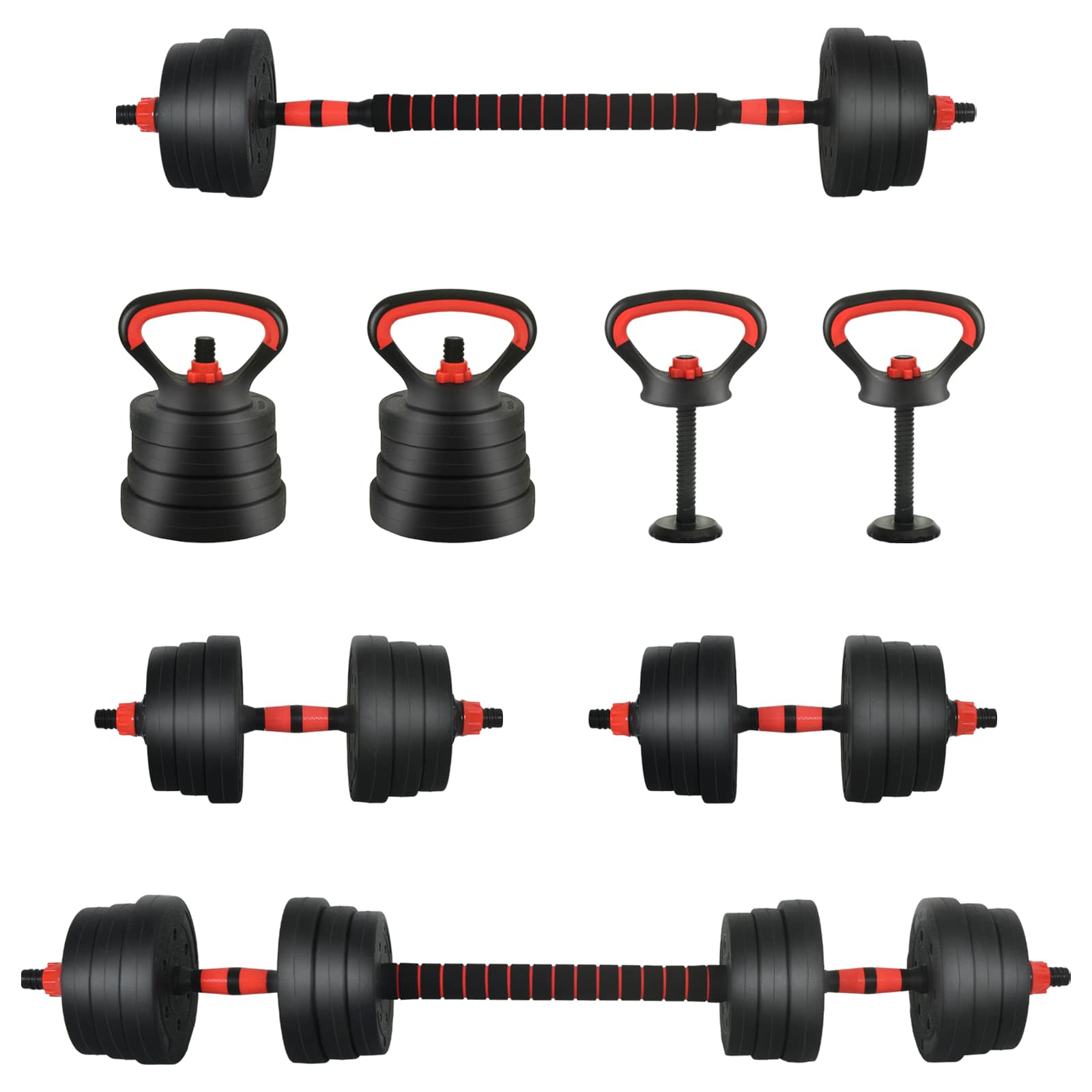 vidaXL 4-in-1 Kurzhantel Langhantel Kettlebell Set 20 kg