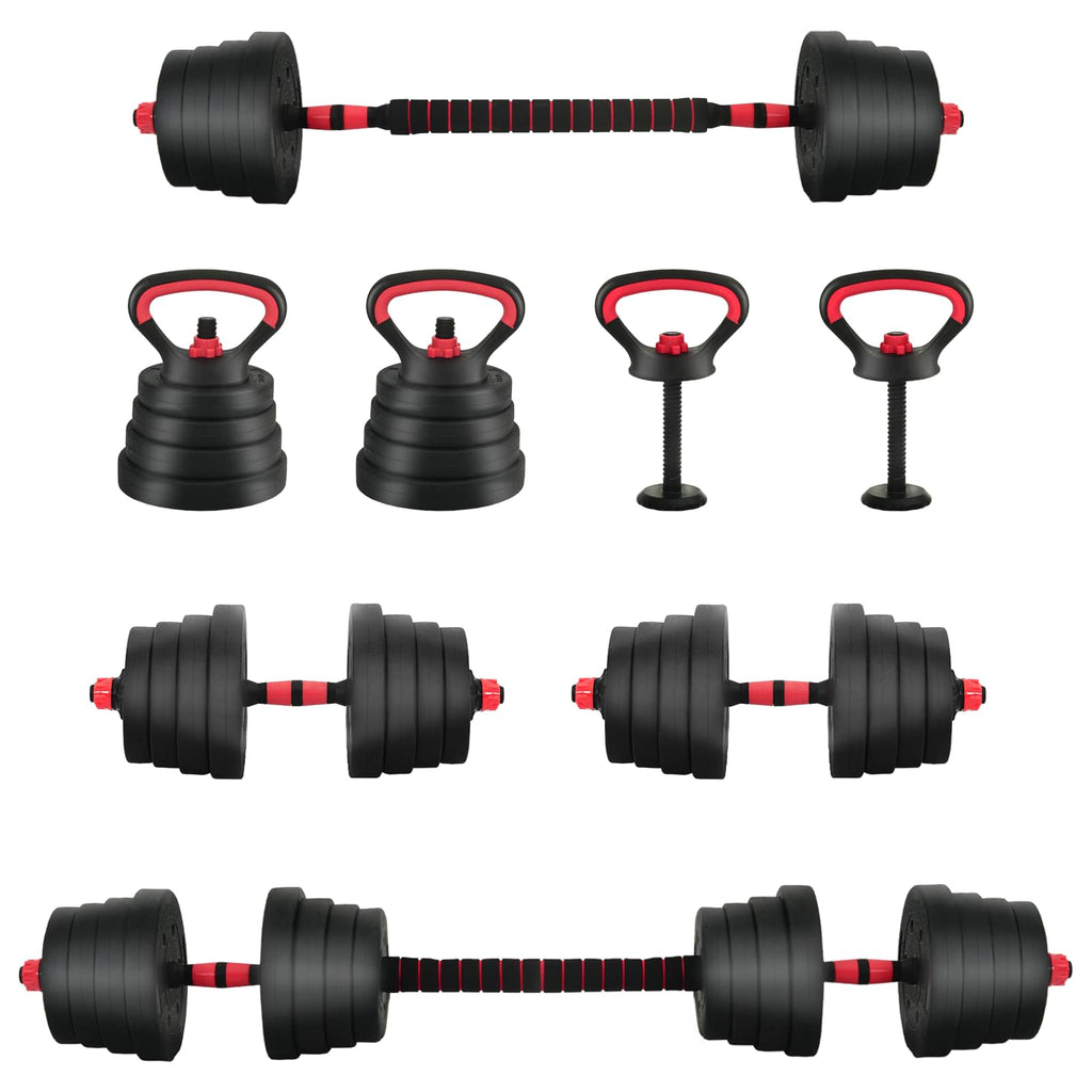 vidaXL 4-in-1 Kurzhantel, Langhantel und Kettlebell Set 30 kg