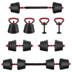 vidaXL 4-in-1 Kurzhantel, Langhantel und Kettlebell Set 30 kg