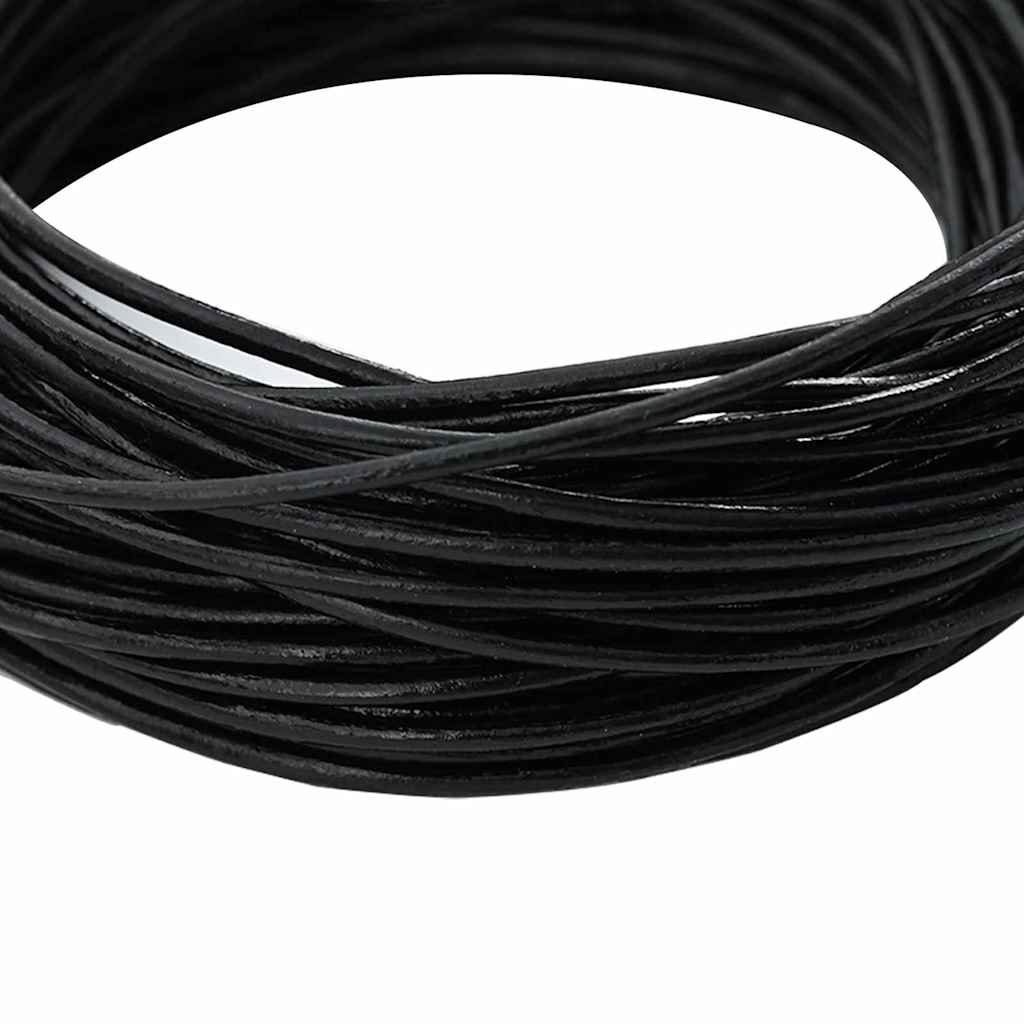 vidaXL Leder Schnur Schwarz Ø1 mm x 5 m Leder