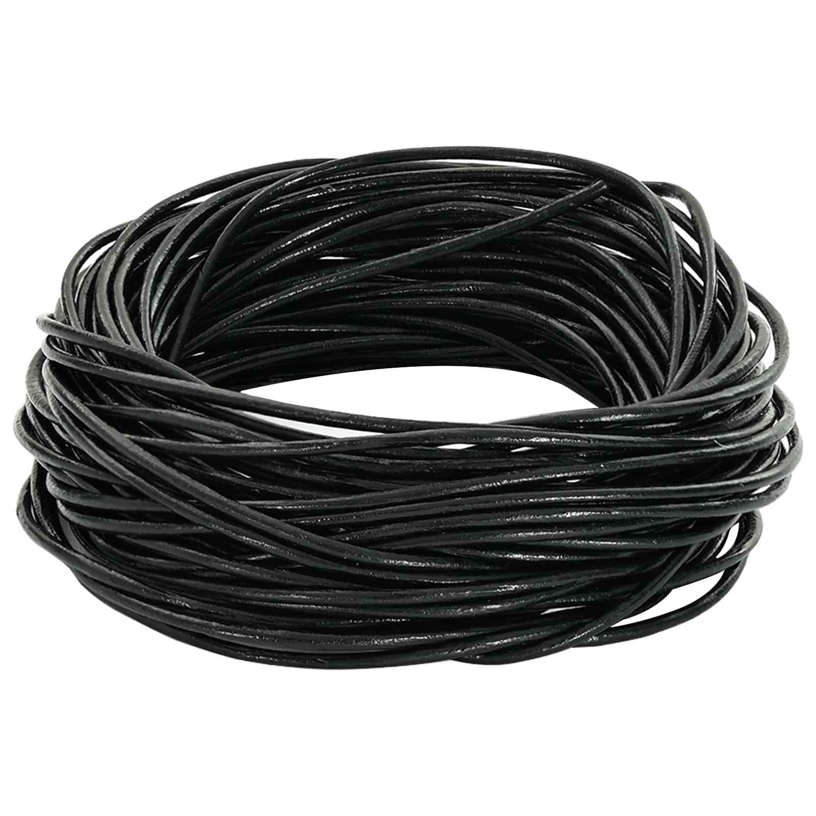vidaXL Leder Schnur Schwarz Ø1 mm x 5 m Leder