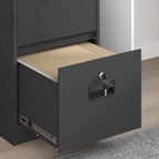 vidaXL Aktenschrank 2 pcs Schwarz 44 x 50 x 139 cm Kaltgewalzter Stahl