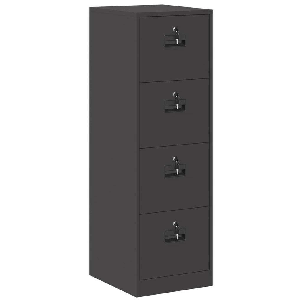 vidaXL Aktenschrank 2 pcs Schwarz 44 x 50 x 139 cm Kaltgewalzter Stahl