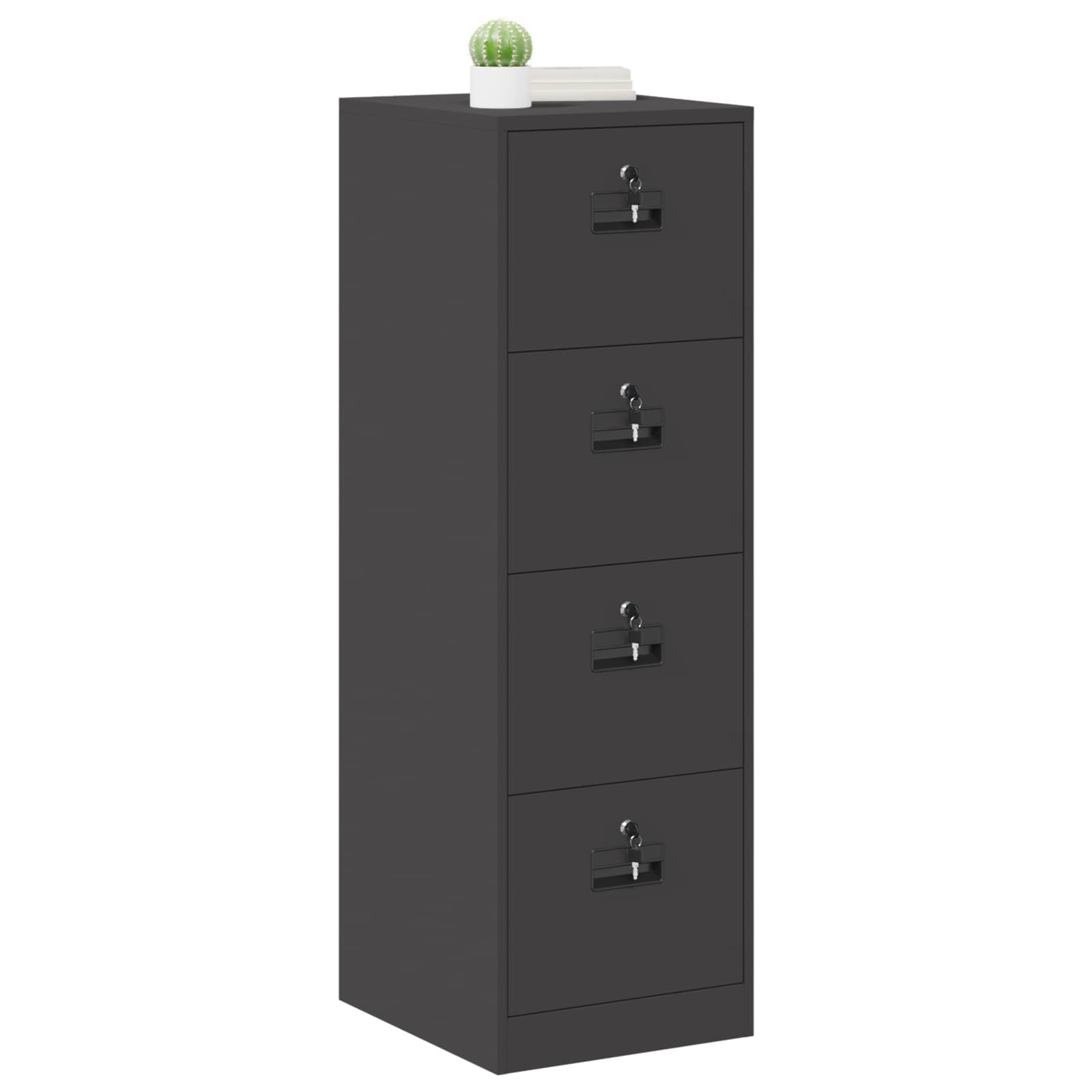 vidaXL Aktenschrank 2 pcs Schwarz 44 x 50 x 139 cm Kaltgewalzter Stahl