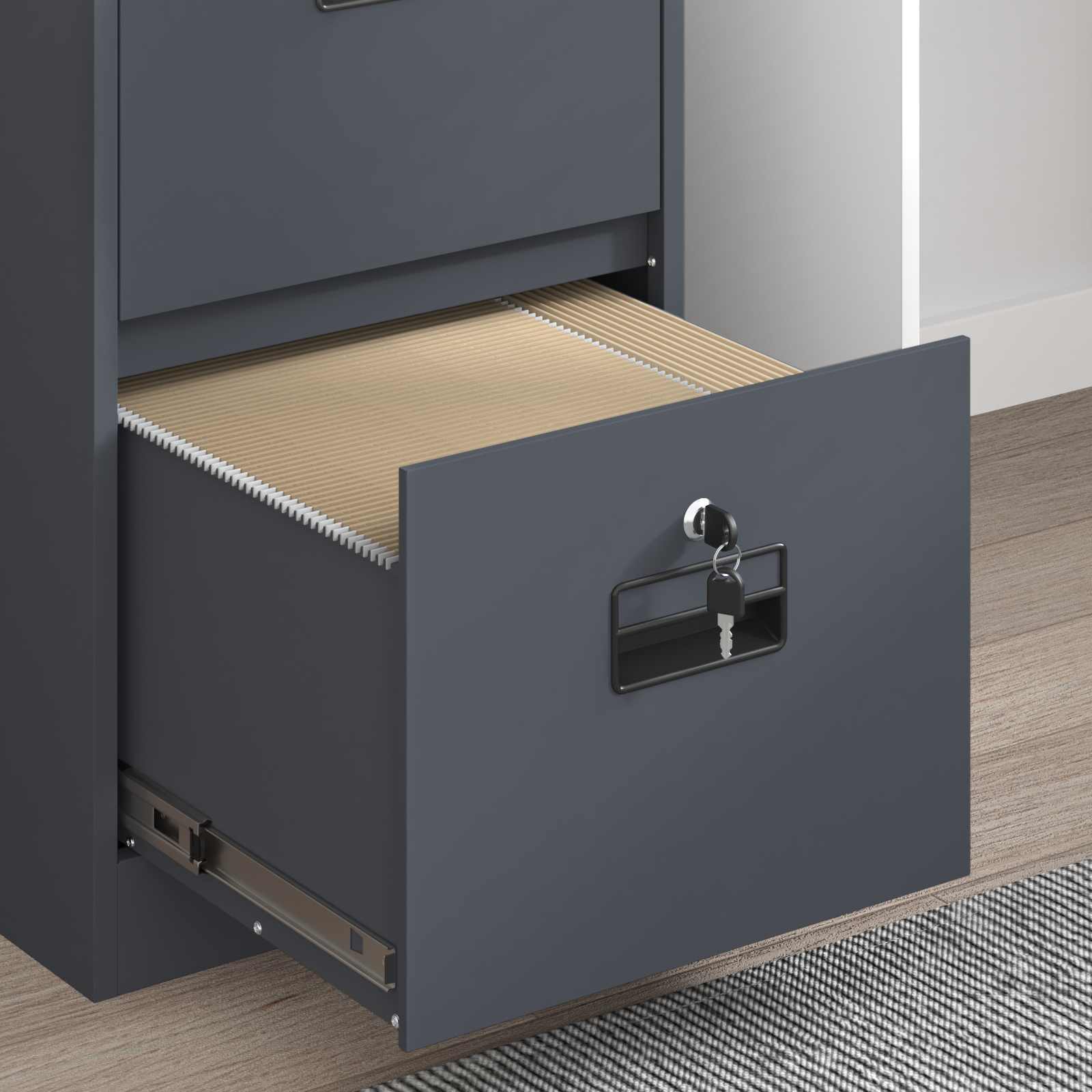 vidaXL Aktenschrank mit Schubladen 2 pcs Anthrazit 44 x 50 x 139 cm