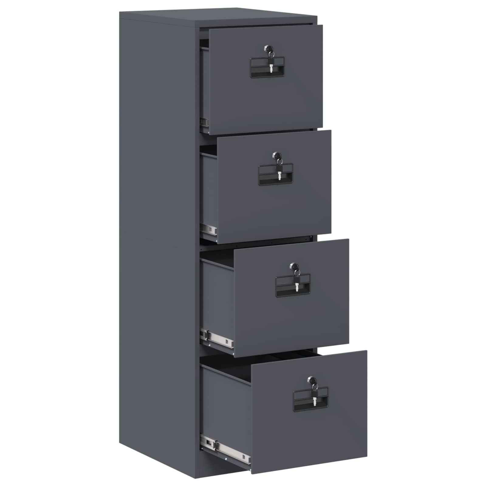 vidaXL Aktenschrank mit Schubladen 2 pcs Anthrazit 44 x 50 x 139 cm