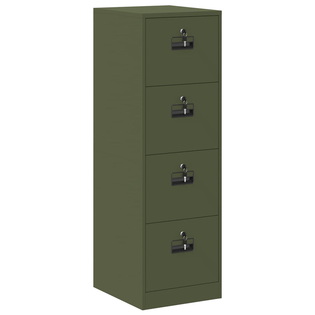 vidaXL Aktenschrank mit Schubladen 2 pcs Olive Grün 44 x 50 x 139 cm